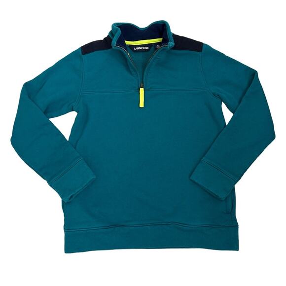 Lands' End Quarter Zip Pullover Fleece Sweatshirt Size Youth Medium (10/12) - Picture 1 of 3